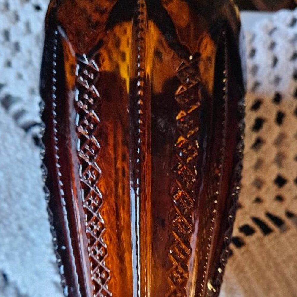 Indiana vintage glass vase amber/root beer color!  PRETTY!!! - Picture 3 of 5